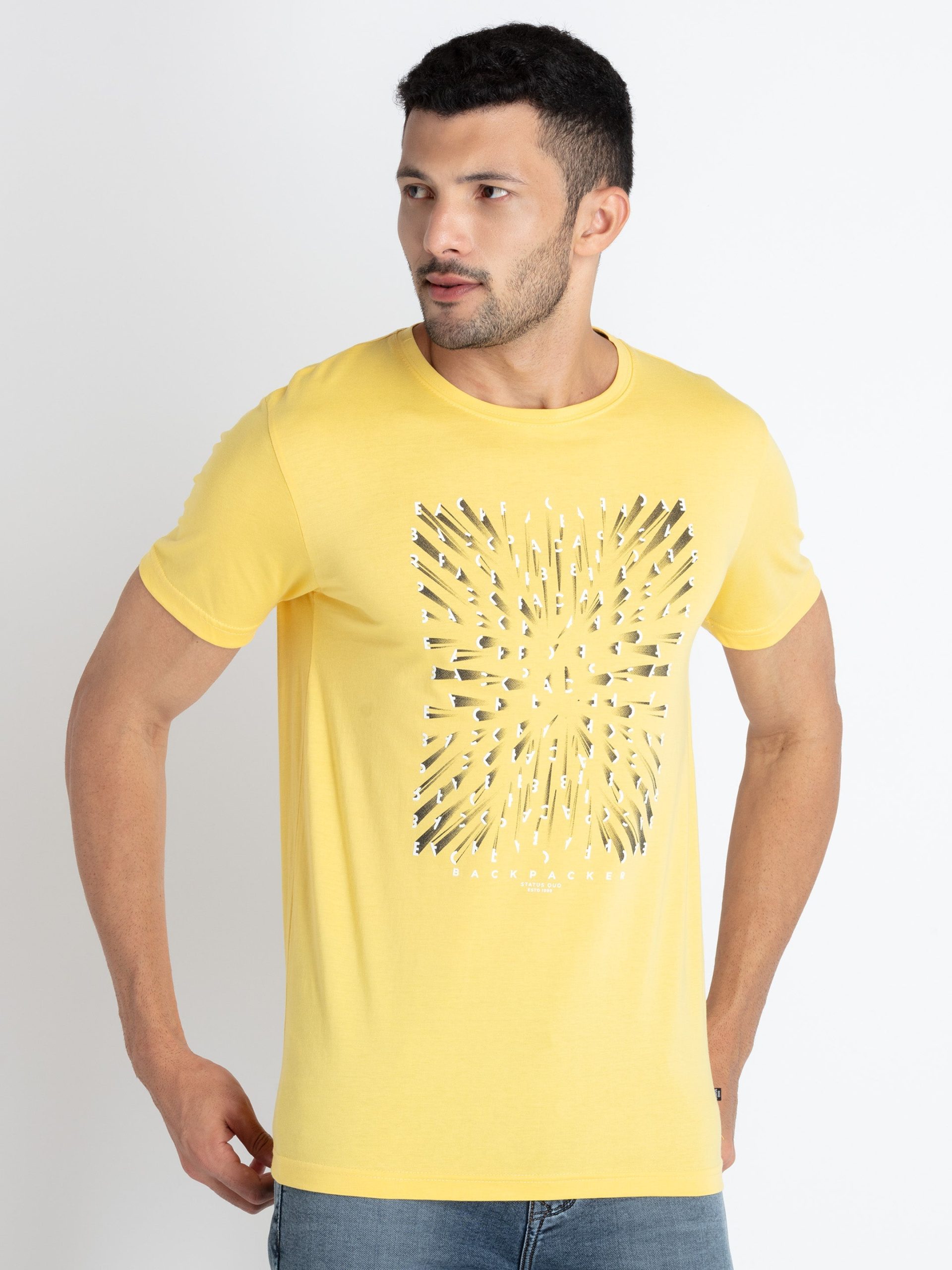 Mens Printed Round Neck T-Shirt