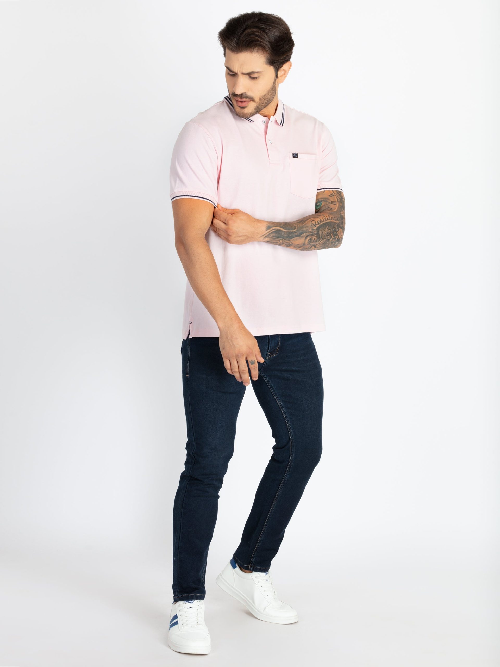 Status Quo Mens Solid Slim Fit Polo T-Shirt