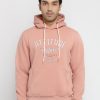Mens Printed Round Neck Hooded Sweatshirt