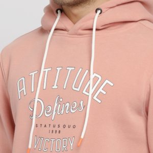 Mens Printed Round Neck Hooded Sweatshirt