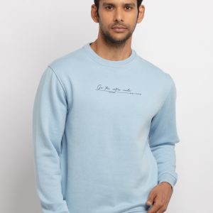 Mens Printed Round Neck Sweatshirt