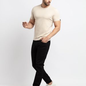 Mens Basic Taperd Fit Round Neck T-Shirt
