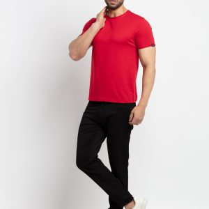 Mens Basic Taperd Fit Round Neck T-Shirt