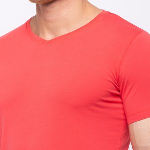 Status Quo Men'S Solid Slim Fit V-Neck T-Shirt