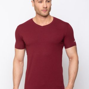 Status Quo Men'S Solid Slim Fit V-Neck T-Shirt