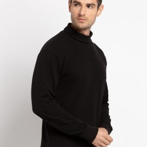Status Quo Mens Solid Turtle Neck T-Shirt
