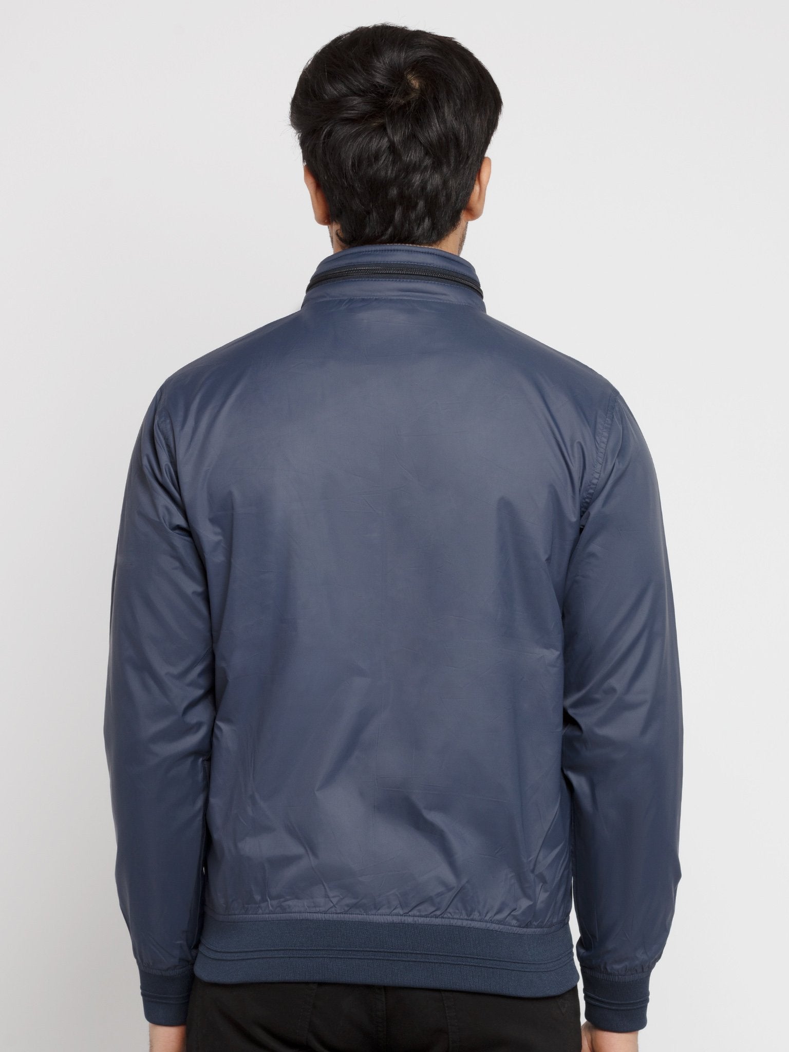 Mens Solid High Neck Lightweight Jacket