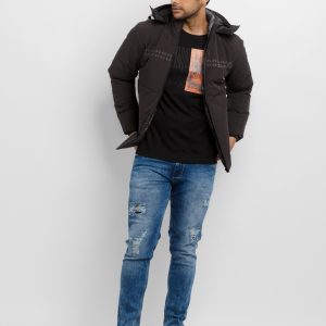 Mens Quilted Hooded Jacket