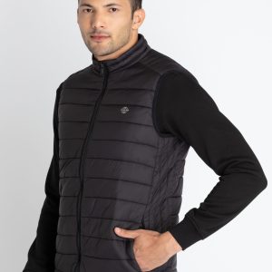 Mens Quilted High Neck Sleeveless Jacket
