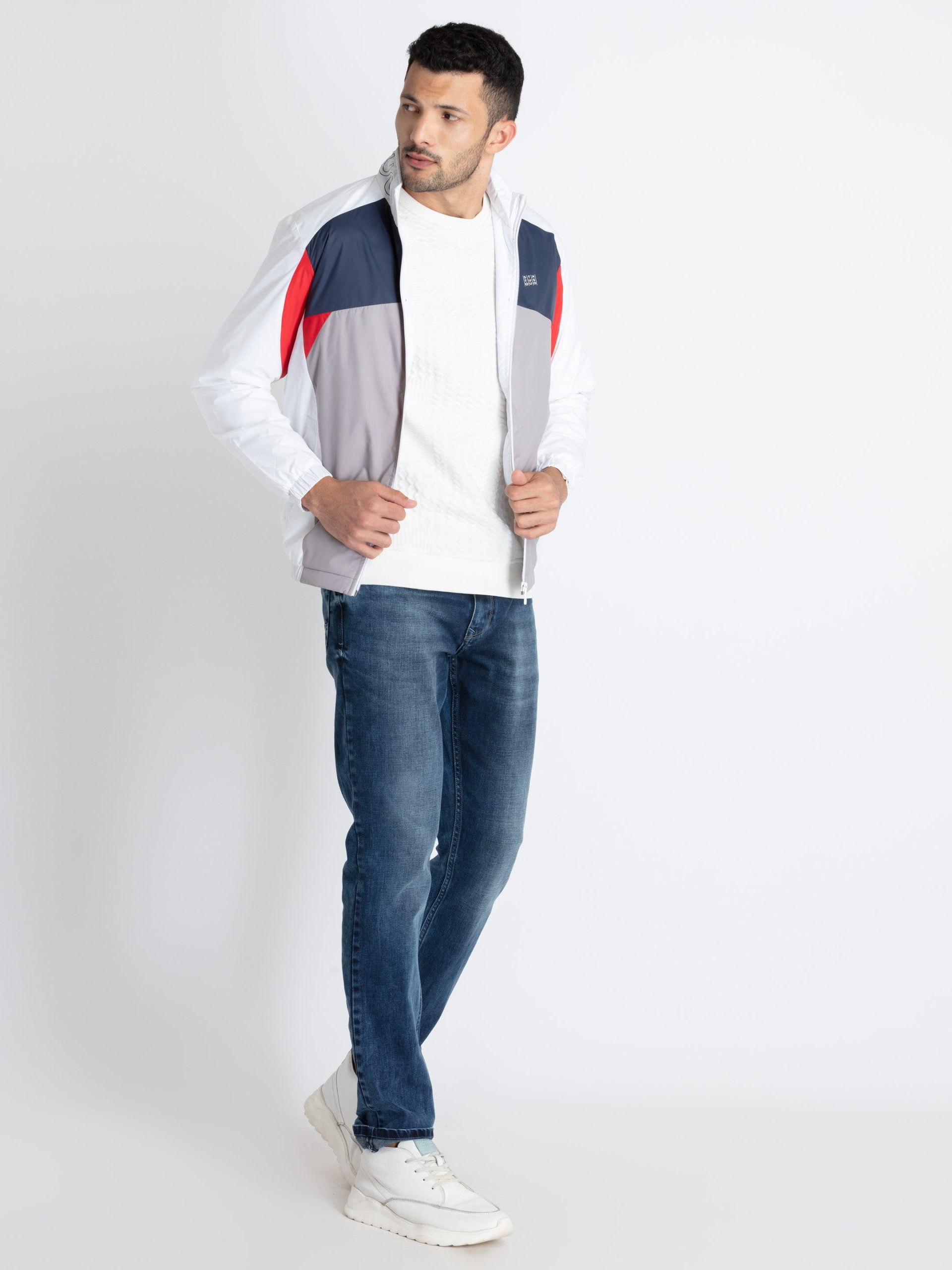 Mens Cut & Sew High Neck Lightweight Jacket Write A Review | Ask A Question