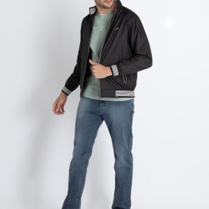 Mens Solid High Neck Lightweight Jacket