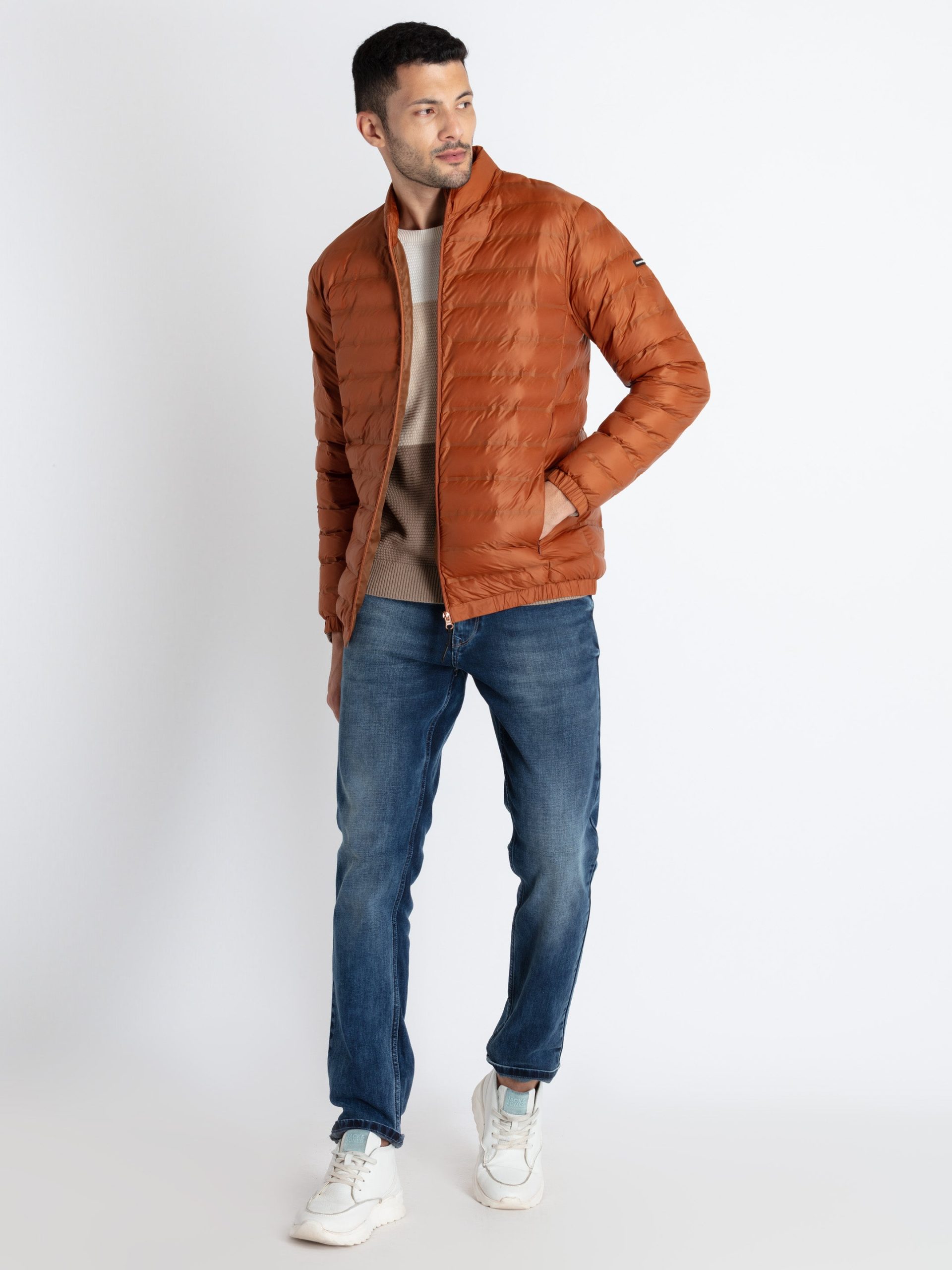 Mens Quilted Puffer High Neck Jacket