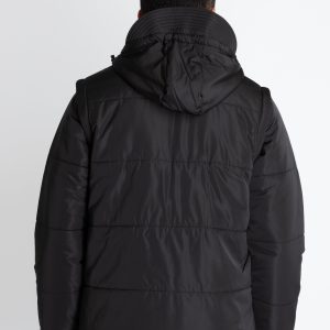 Mens Solid Jacket With Detachable Sleeves