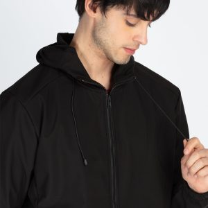 Status Quo Men'S Solid Regular Fit Hooded Jacket