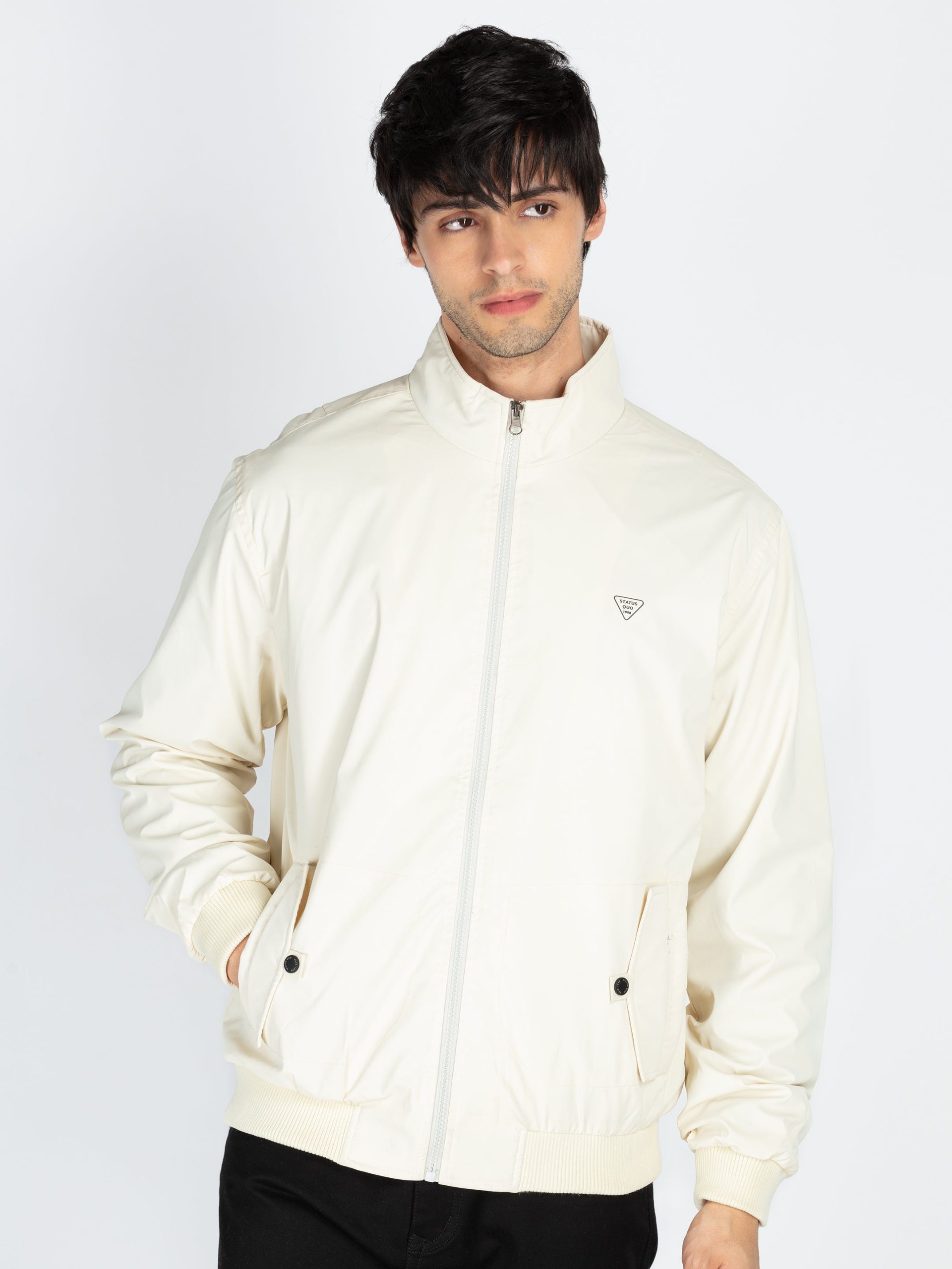 Status Quo Men'S Solid High Neck Regular Fit Jacket