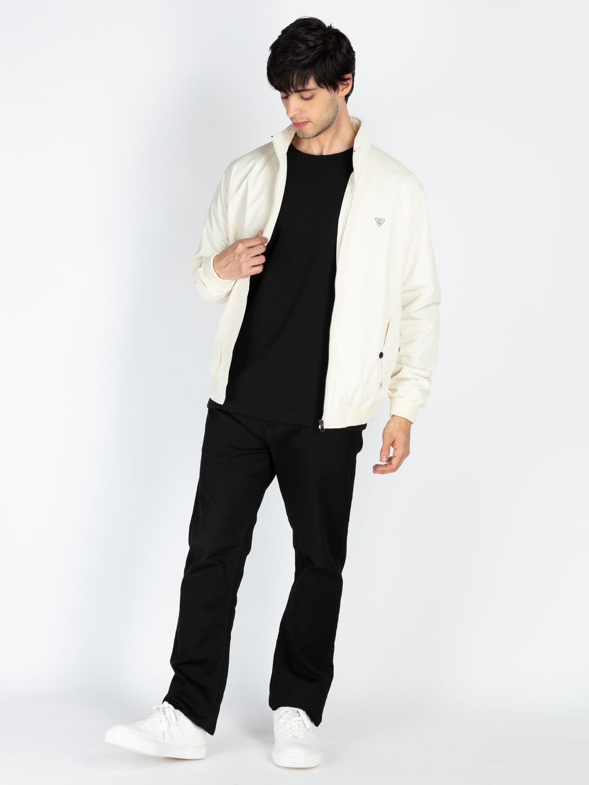Status Quo Men'S Solid High Neck Regular Fit Jacket