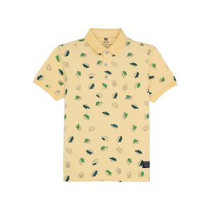 Status Quo Status Quo Boys All-Over Abstract Printed Polo Collar Tshirt