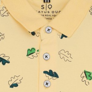 Status Quo Status Quo Boys All-Over Abstract Printed Polo Collar Tshirt