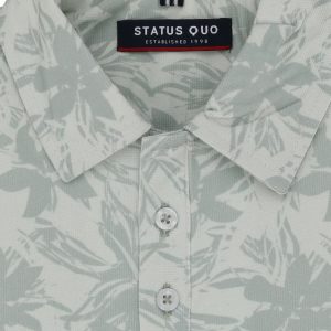 Status Quo Boys Floral Print Polo Collar Half Sleeves Regular Fit Tshirt