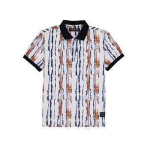 Status Quo Boys Printed Polo Collar Half Sleeves Regular Fit Tshirt