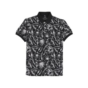 Status Quo Boys Graphic Print Polo Collar Half Sleeves Regular Fit Tshirt