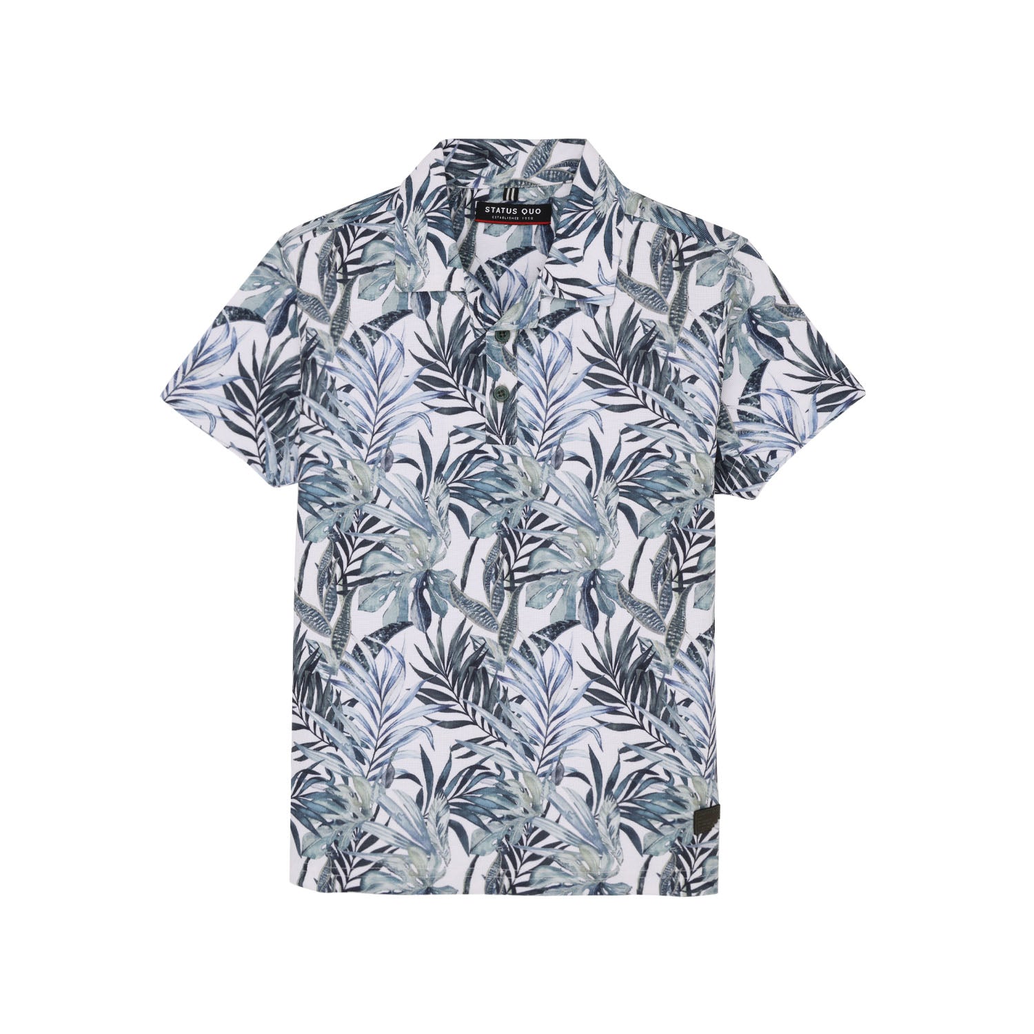 Status Quo Boys Abstract Print Polo Collar Half Sleeves Regular Fit Tshirt