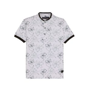 Status Quo Boys Floral Print Henley Neck Half Sleeves Regular Fit Tshirt