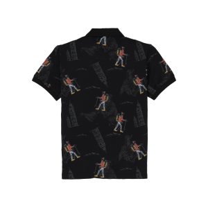 Status Quo Boys Graphic Print Polo Collar Half Sleeves Regular Fit Tshirt