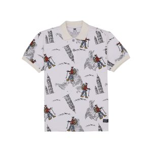 Status Quo Boys Graphic Print Polo Collar Half Sleeves Regular Fit Tshirt