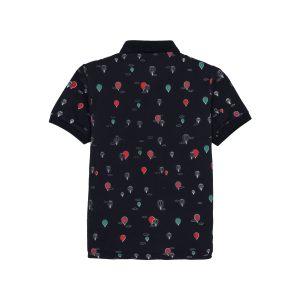 Status Quo Boys Abstract Print Polo Collar Half Sleeves Regular Fit Tshirt