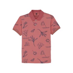 Status Quo Boys All-Over Floral Printed Polo Collar Tshirt