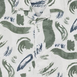 Status Quo Boy'S Abstract Printed Regular Fit Co-Ord Set With Shirt & Shorts