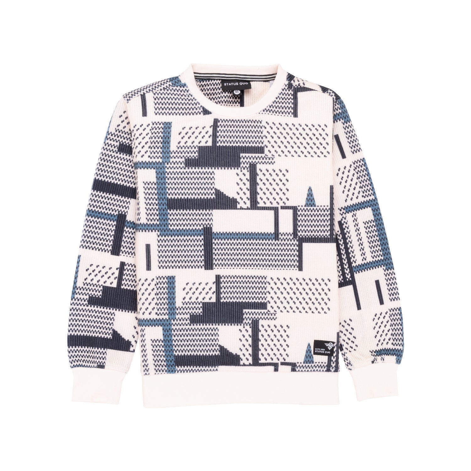 Status Quo Boys All Over Abstract Print Regular Fit Full Sleeves Lighwieght Sweatshirt