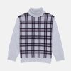 Status Quo Boys Checkered Round Neck Sweater