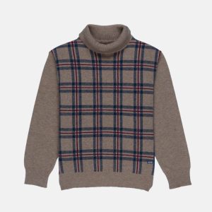 Status Quo Boys Checkered Round Neck Sweater