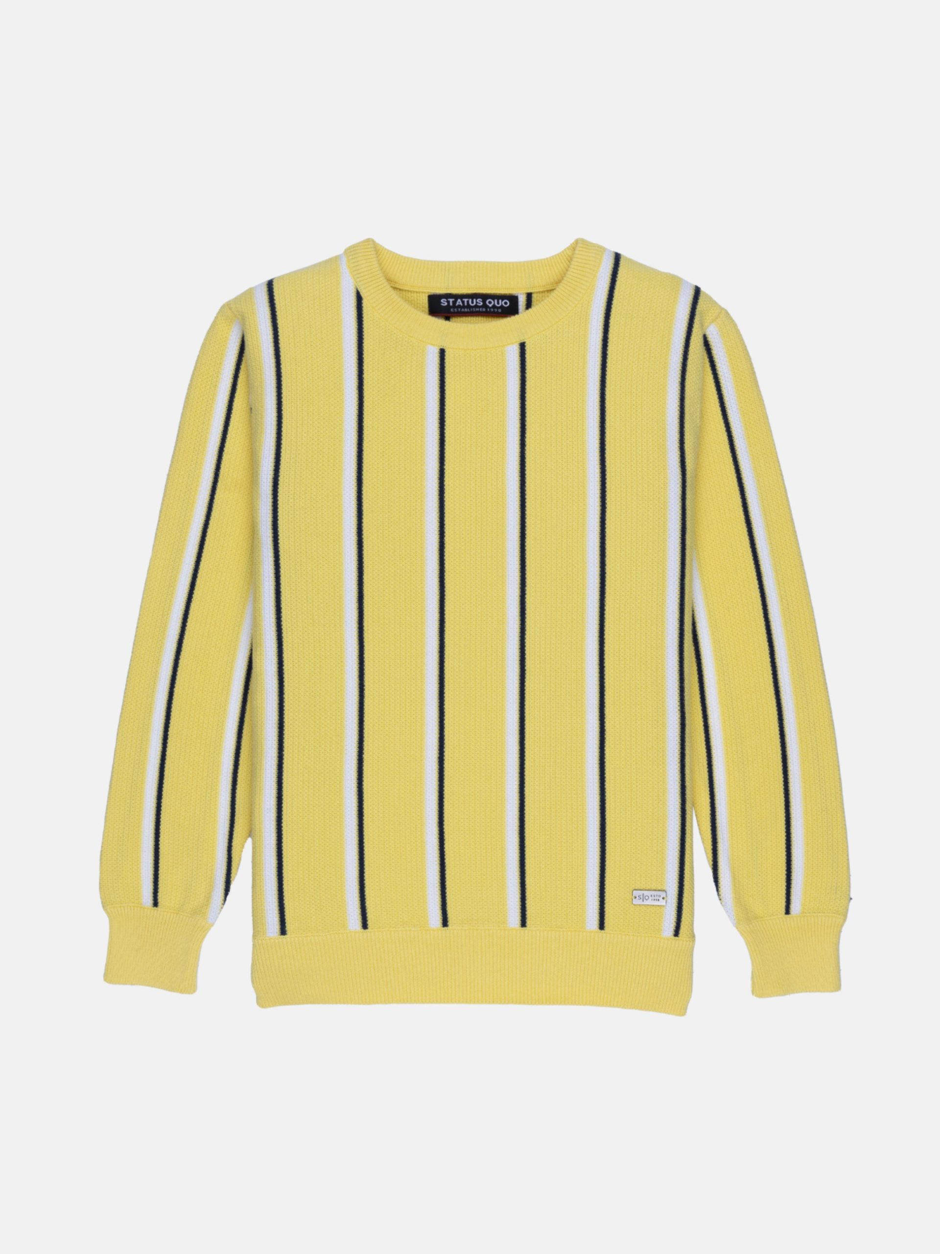 Status Quo Boys Striped Round Neck Sweater