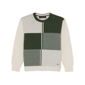 Status Quo Boys Checkered Round Neck Sweater