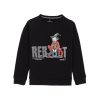 Status Quo Boys Typography And Cartoon Print Fleece Full Sleeve Sweatshirt