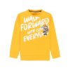 Status Quo Boys Front Typography And Cartoon Print Fleece Full Sleeve Sweatshirt