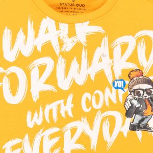 Status Quo Boys Front Typography And Cartoon Print Fleece Full Sleeve Sweatshirt