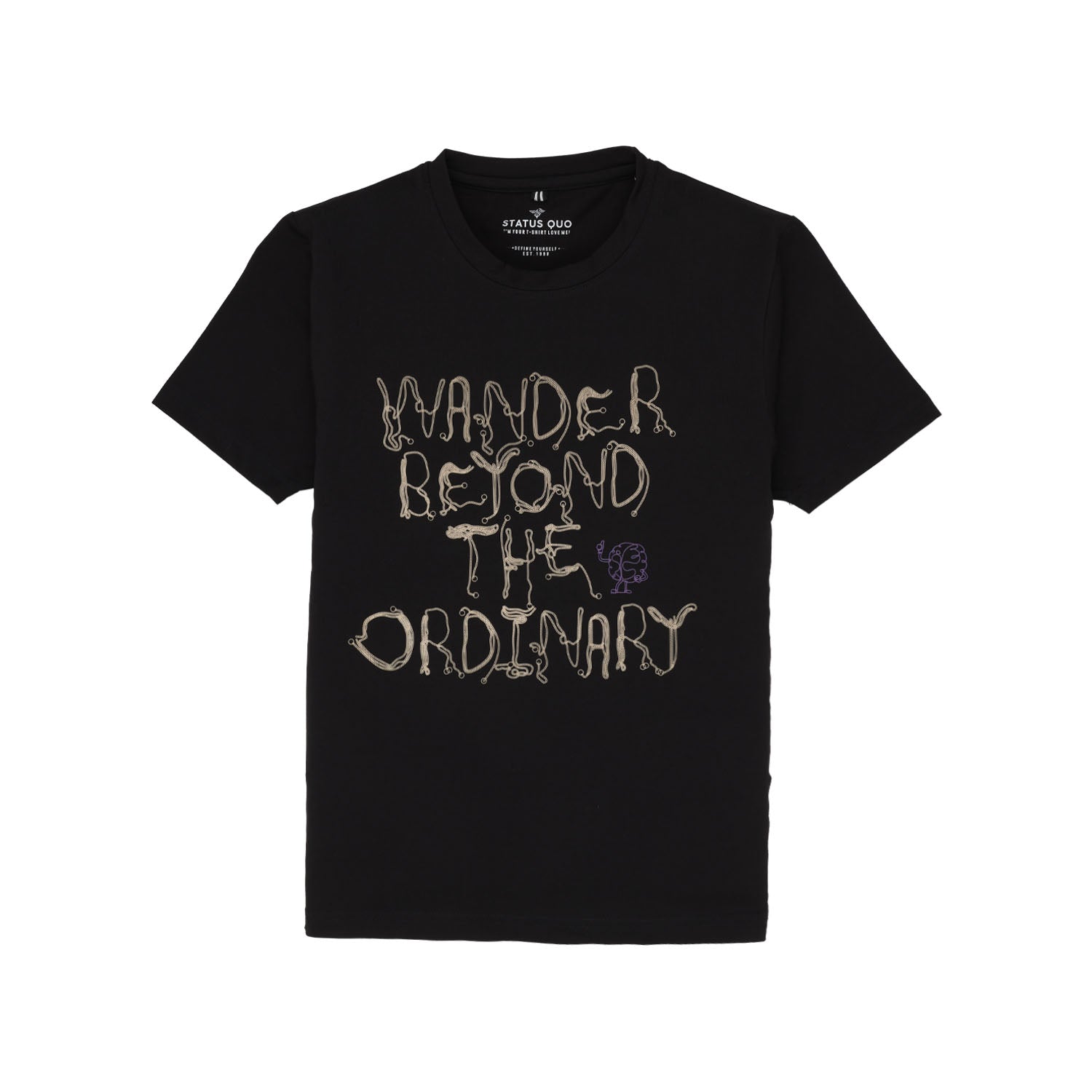 Status Quo Boys Typography Print Round Neck Half Sleeves Regular Fit Tshirt