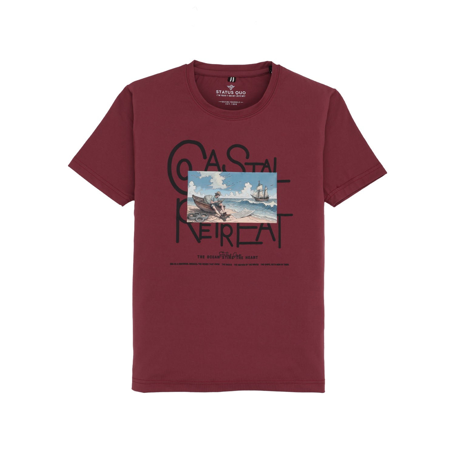 Status Quo Boys Graphic Print Round Neck Half Sleeves Regular Fit Tshirt
