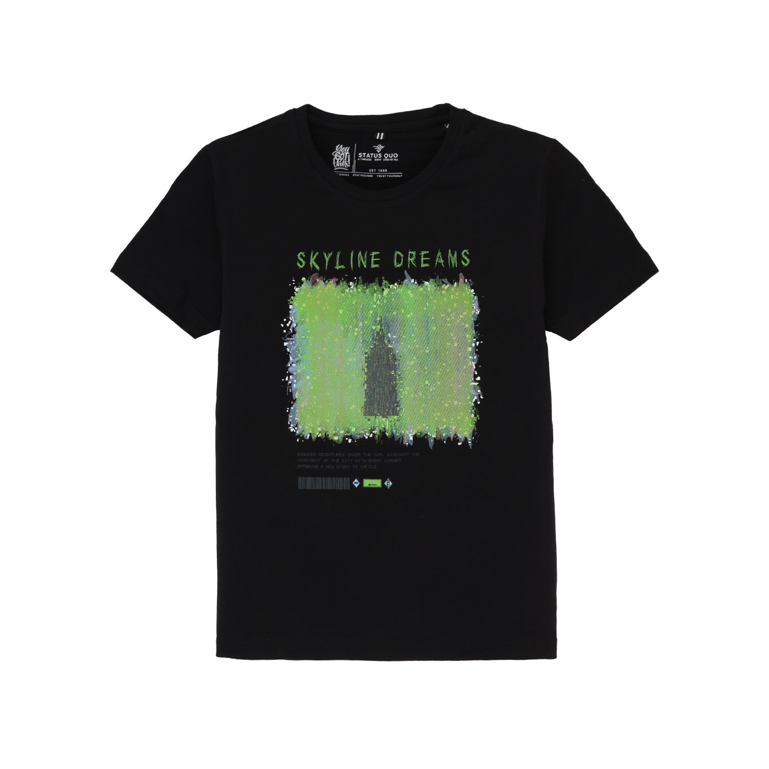 Status Quo Kids Boys Full-Front Printed Short Sleeves Regular Fit Tshirts