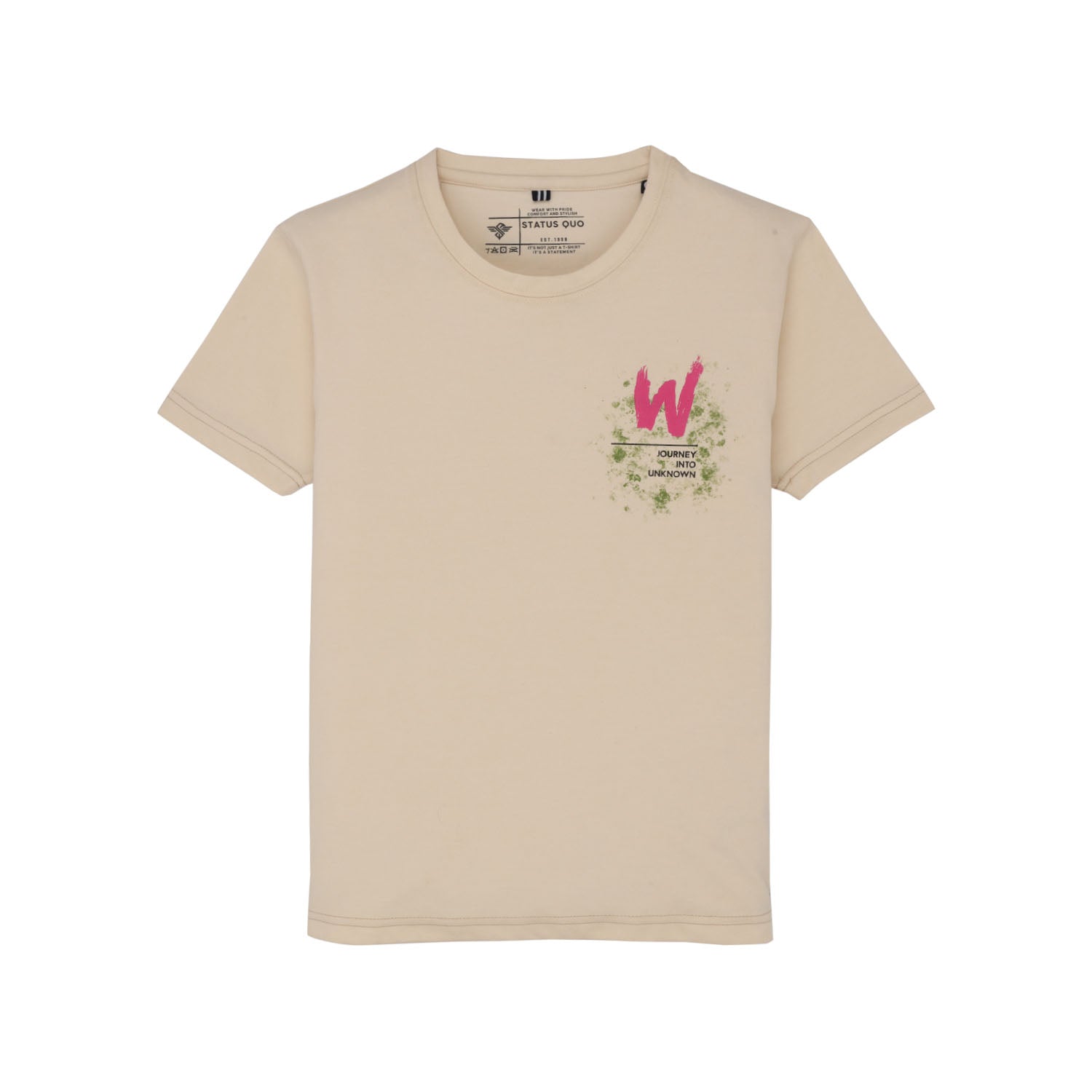 Status Quo Kids Boys Full-Front Printed Half Sleeves Regular Fit Tshirt