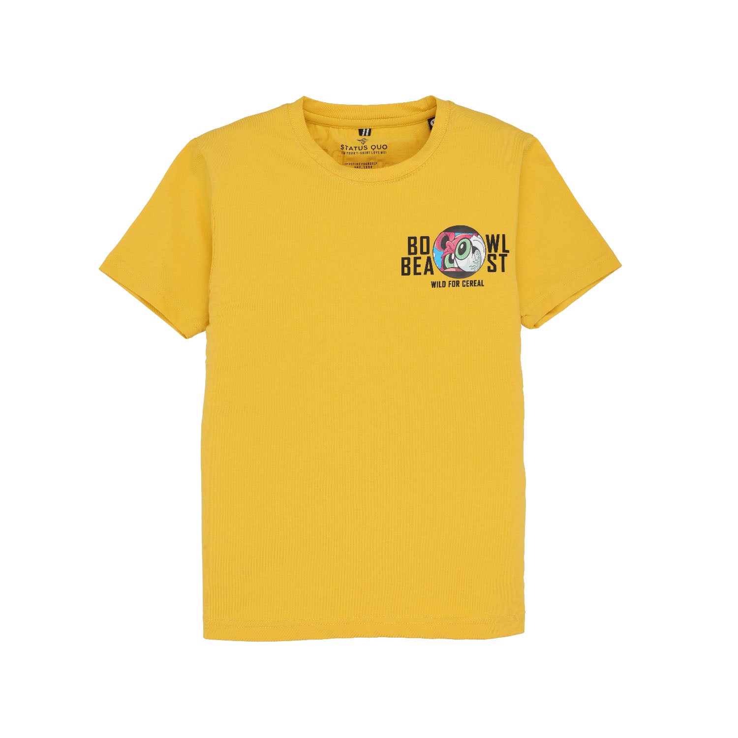 Status Quo Boys Graphic Print Round Neck Half Sleeves Regular Fit Tshirt