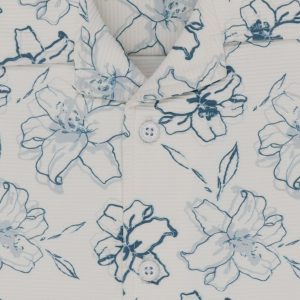 Status Quo Boys Floral Print Cuban Collar Half Sleeves Regular Fit Shirt