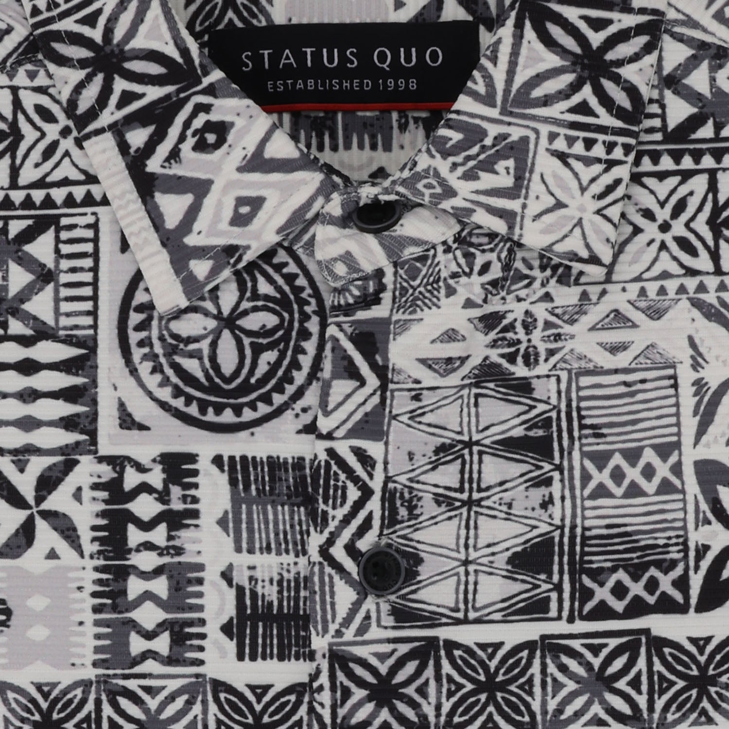 Status Quo Boys Abstract Print Collared Neck Half Sleeves Regular Fit Shirt