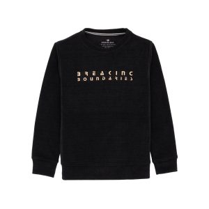 Status Quo Chest Typography Printed Full Sleeves Round Neck Lighweight Sweatshirt