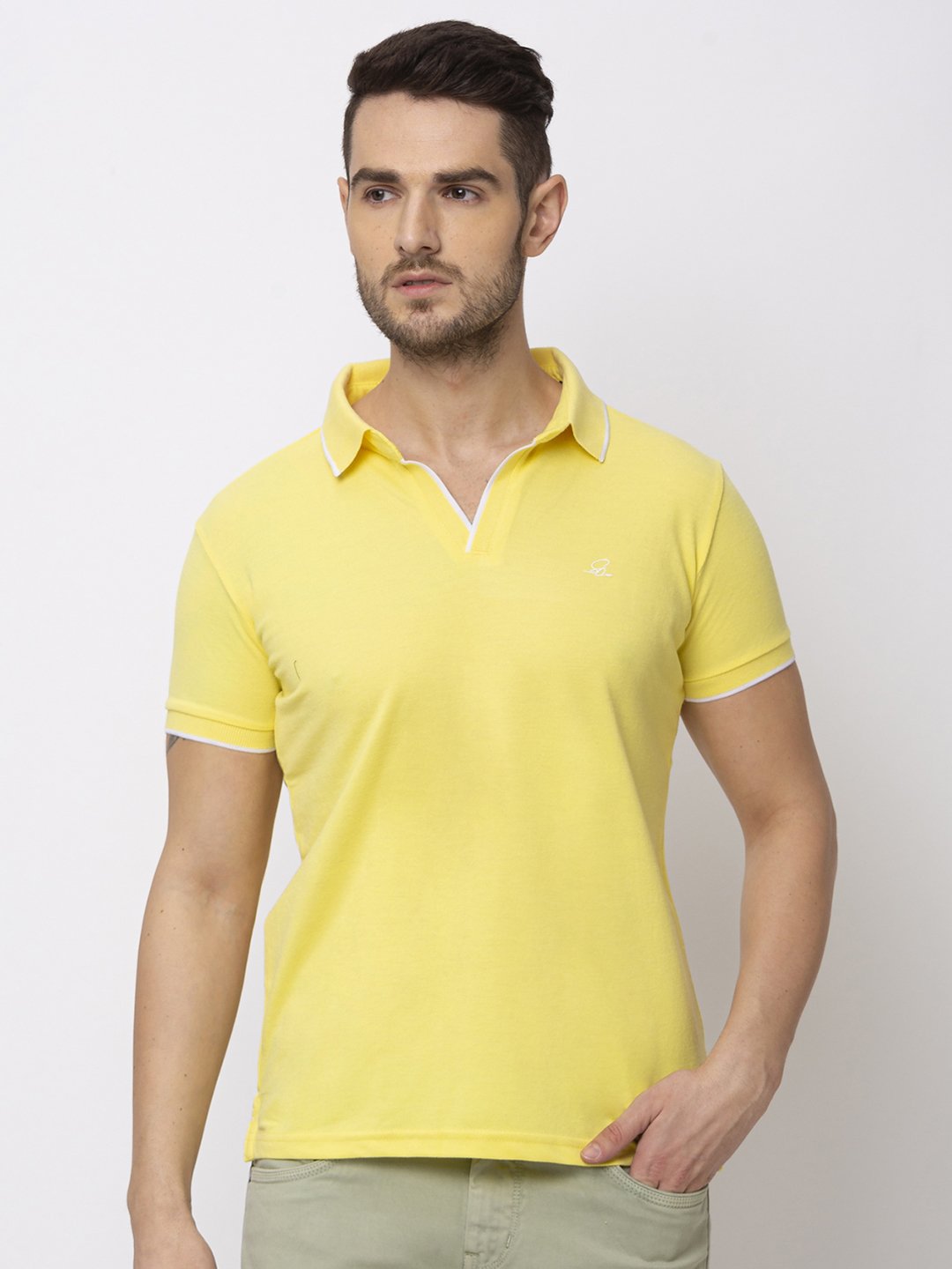 Status Quo Men'S New Basic Solid Regular Fit V-Neck Tshirt