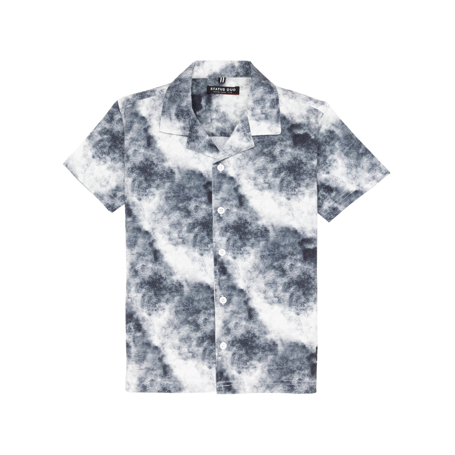 Status Quo Boy'S Cloudy Printed Cuban Collar Regular Fit Shirt